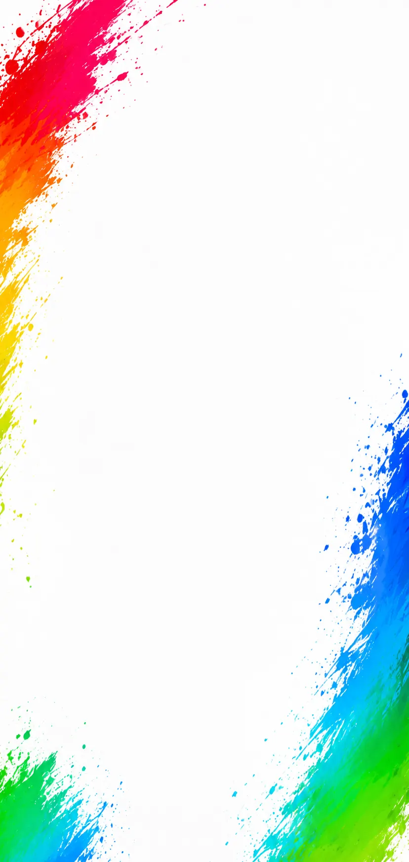 Freshly painted interior framed by colorful paint splashes